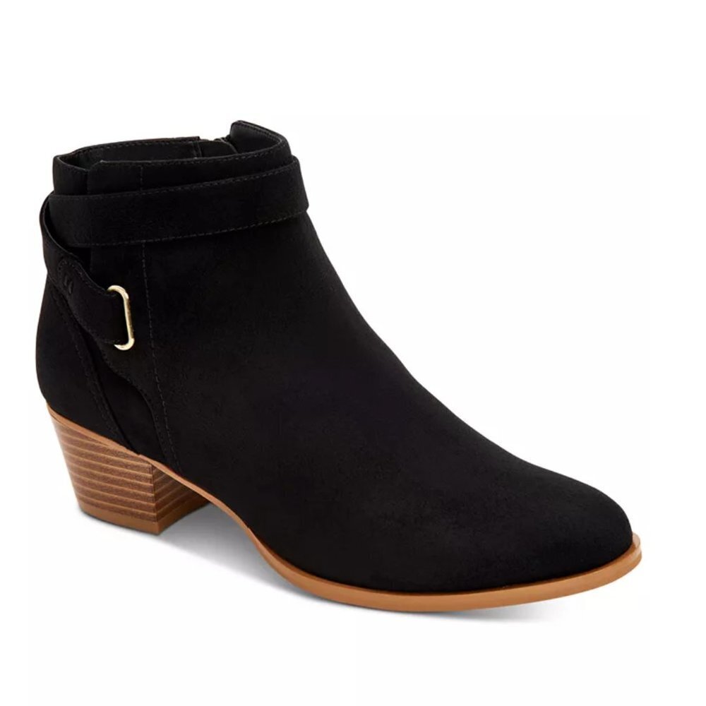 Giani Bernini Oleesia Memory-Foam Ankle Booties‎ Black 6 Suede